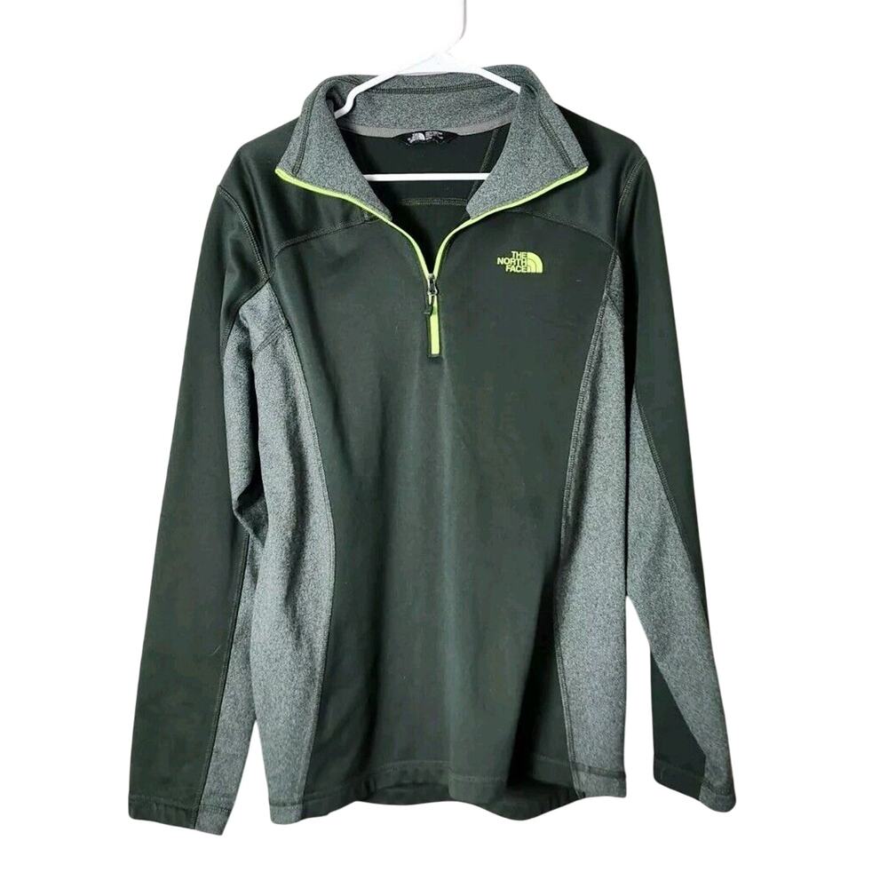 The North Face Sweater‎ Size Medium 1/4 Zip Mock Neck Long Sleeve Green